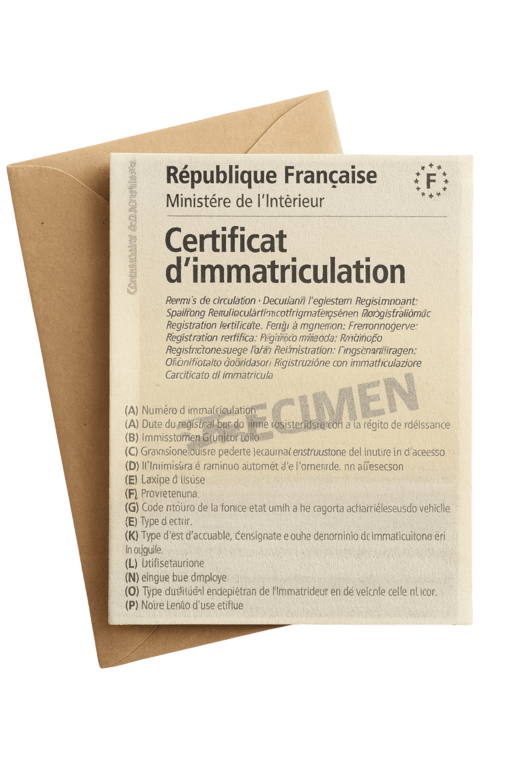 Certificat d'immatriculation (carte grise)
